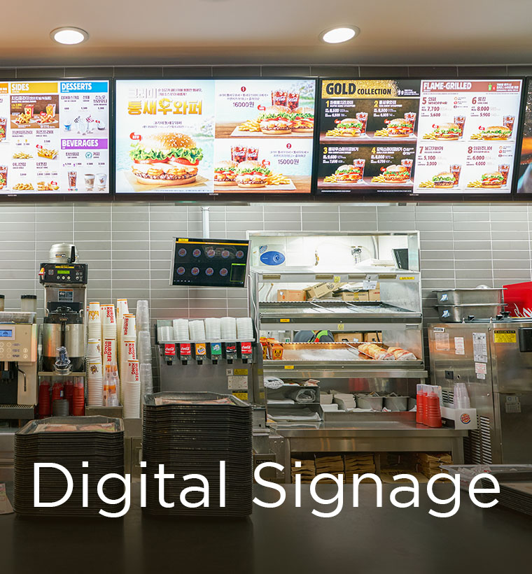 Menu boards and digital signage